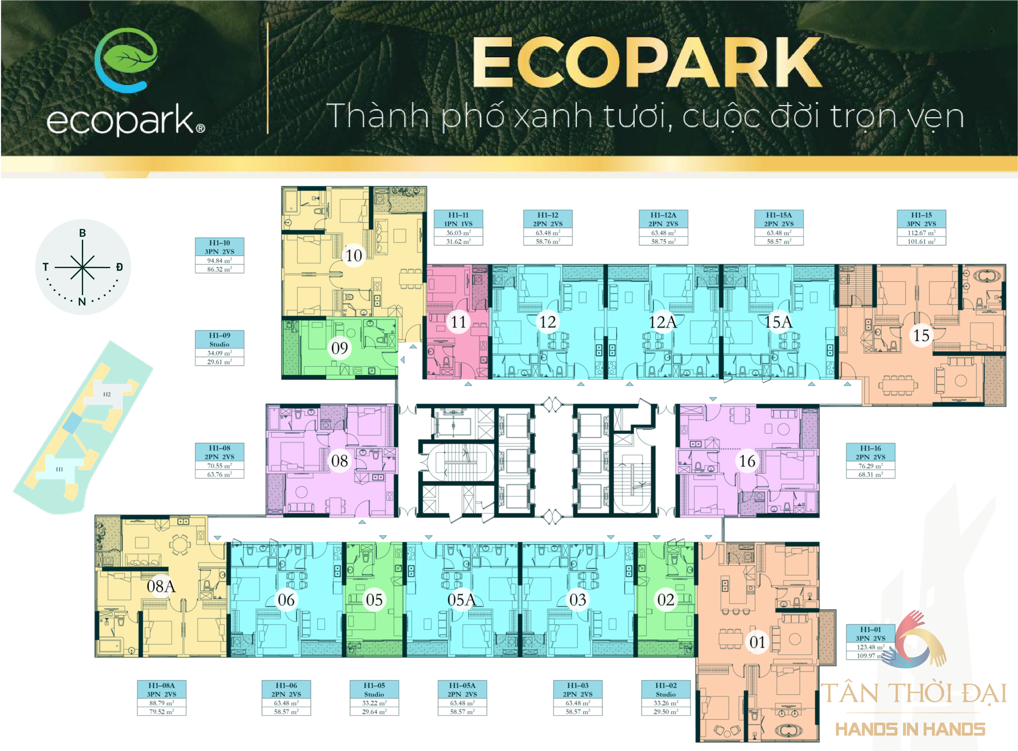 Mặt bằng chính thức căn hộ Ecopark - Haven Park