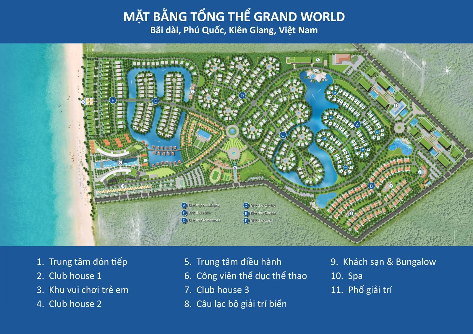 Sơ đồ quy hoạch của Grand World Phú Quốc - Điểm sáng Đảo Ngọc
