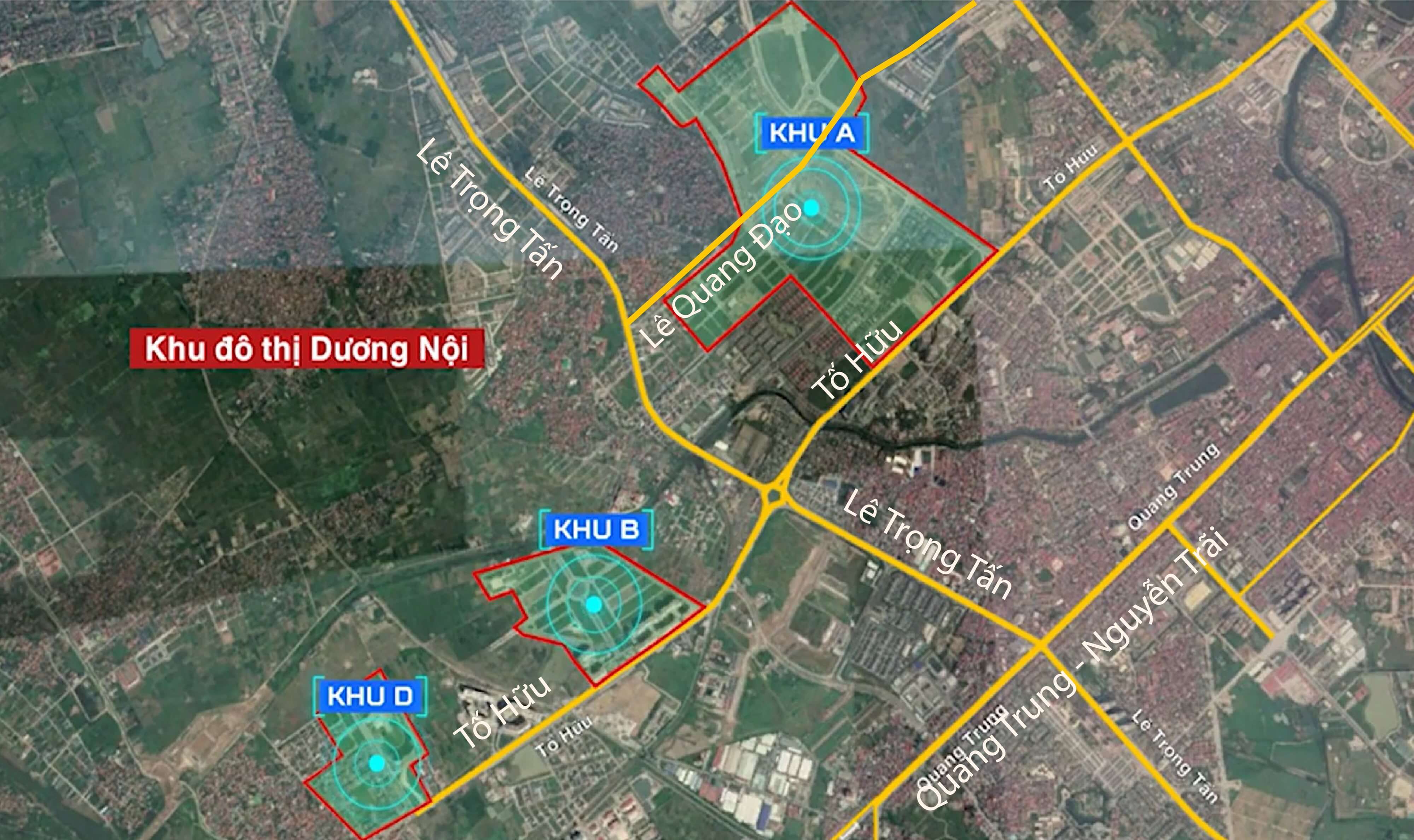 Khu đô thị mới Dương Nội - đường đến khu trung tâm quận Hà Đông