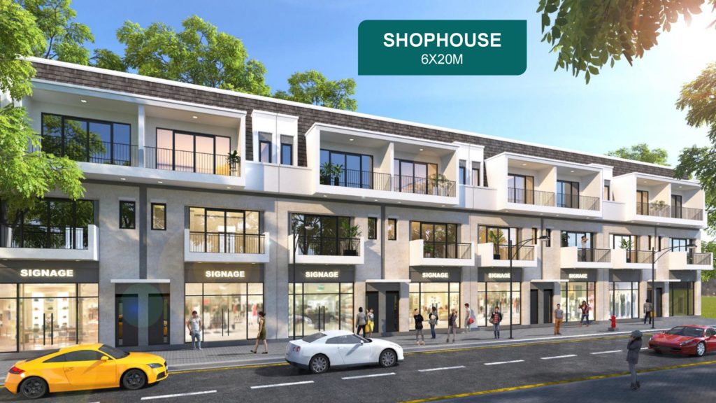 Shophouse dự án AquaCity nổi bật với mặt tiền 6m