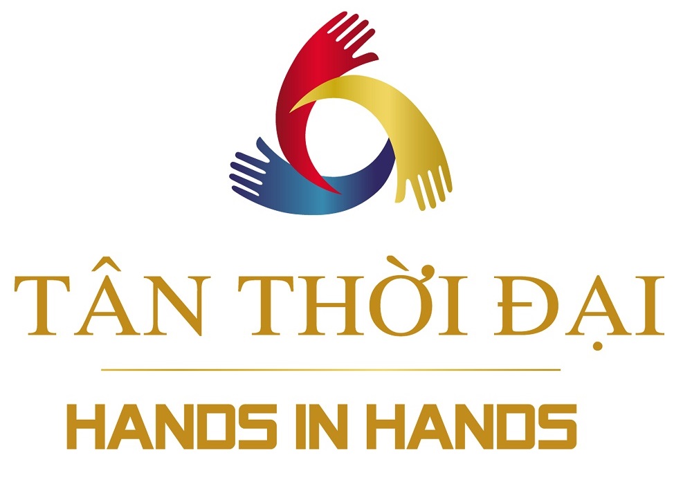 Logo Công ty Tân Thời Đại - kết nối 3 cánh tay (Khách hàng - Chủ đầu tư - Đơn vị phân phối) 